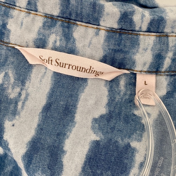 Soft Surroundings Tie Dye Chambray Tunic Shirt - Picture 7 of 8